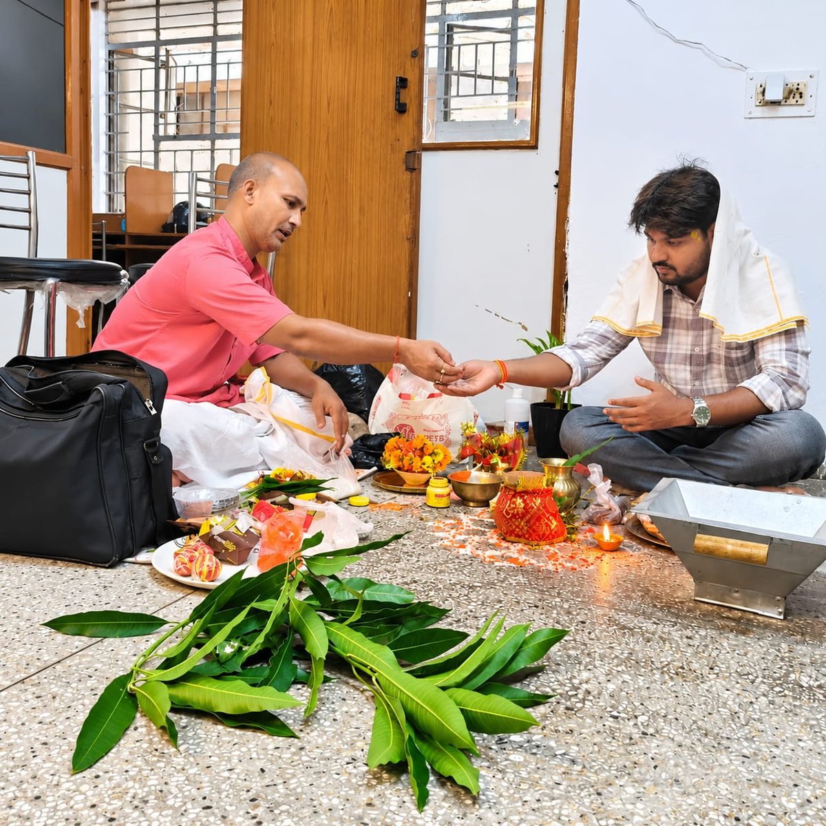 Puja ceremony at the SoftFYR office